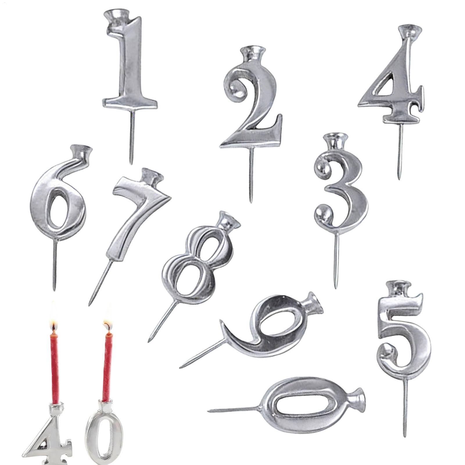 Candle Holder Set - Reusable numbers birthday candle holder set,