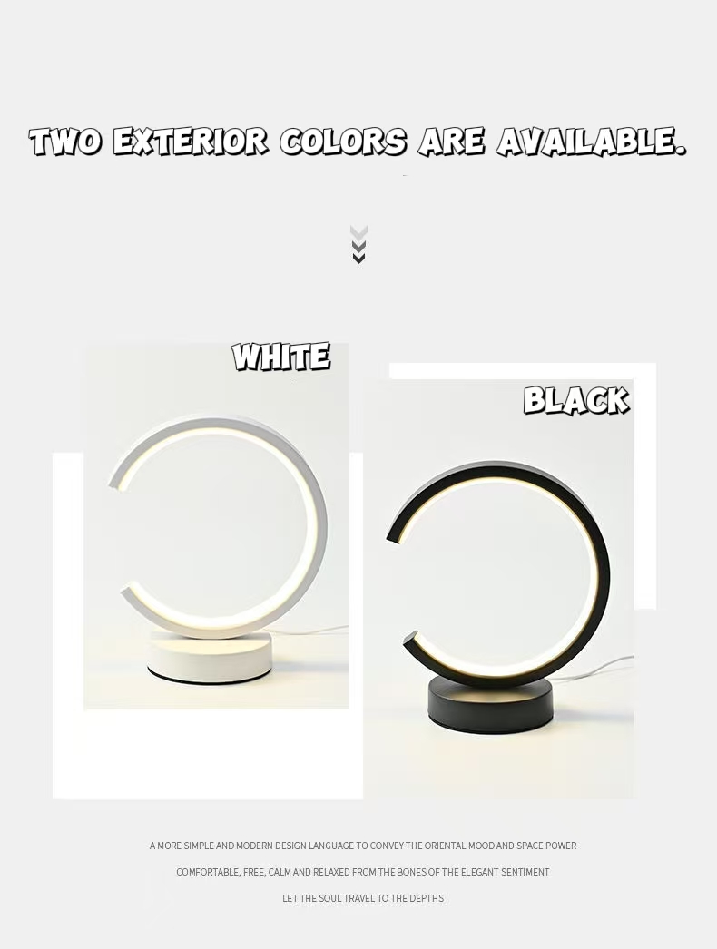 Decor Lighting Table Lamps - 20CM LED Simple Circular Ring Table