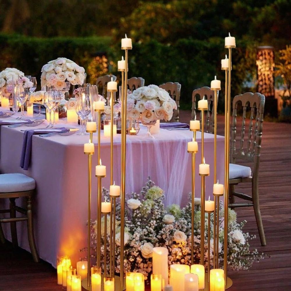 Candle Holder Set - 2Pcs 9 Arm Candelabra,Floor Candle Holders