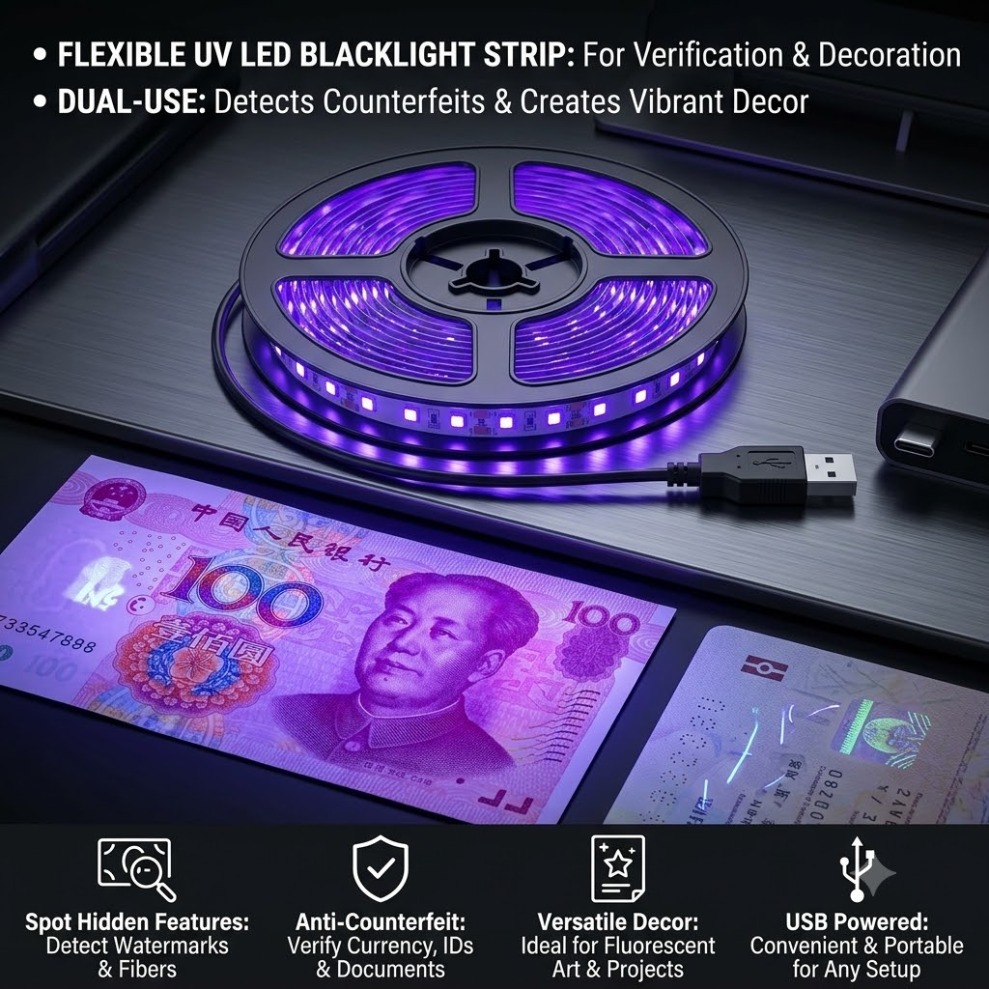 Decor Lighting Hours - UV LED Strip SMD2835 DC5V 395-405nm