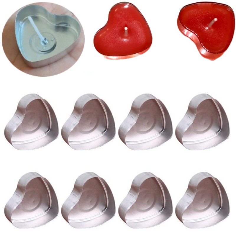 100 Sets Heart shaped Empty Al - đánh giá và giá Candle Holder Set