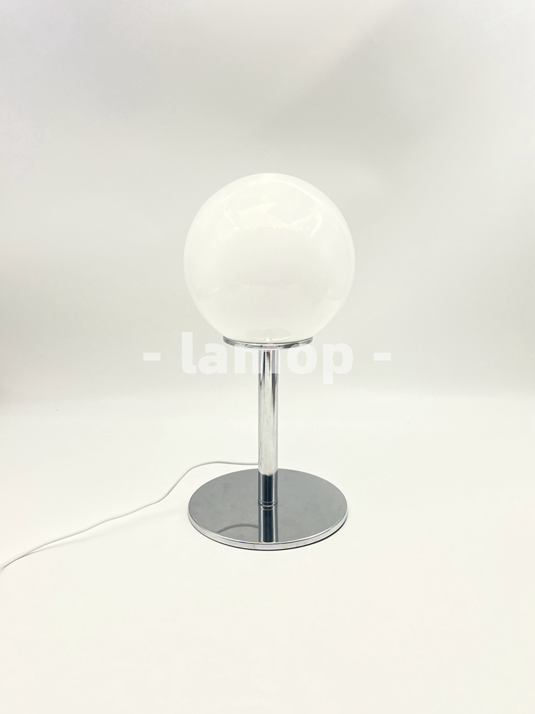 Milky White Solid Globe Chrome - đánh giá và giá Decor Lighting Table Lamps