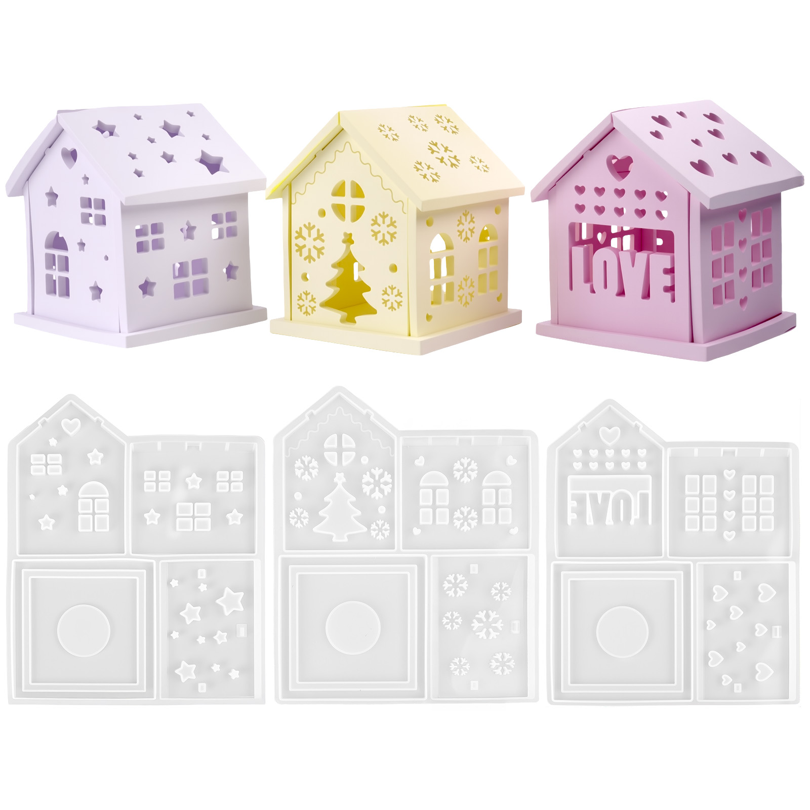 3D House Silicone Mold DIY Chr - đánh giá và giá Candle Holder Set