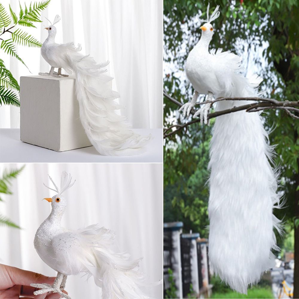 Simulation White Peacock Beaut - đánh giá và giá Pendant Lighting Christmas Decor