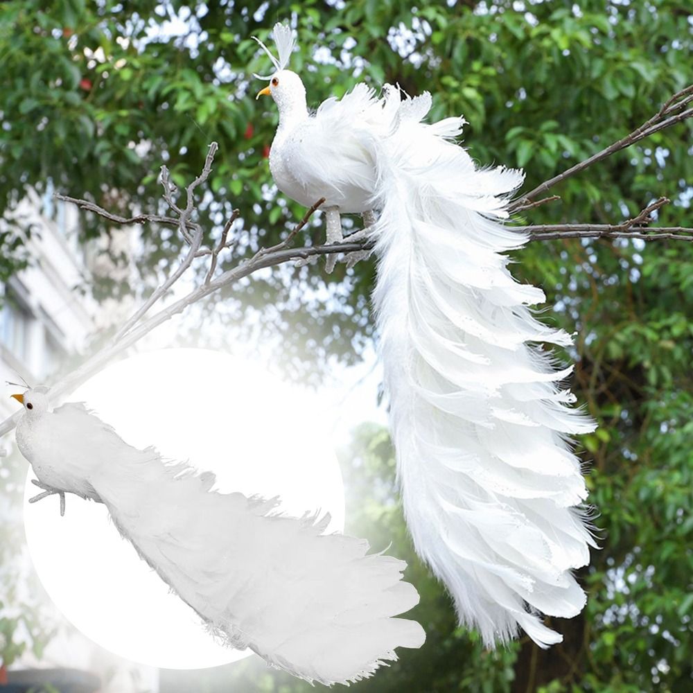 Simulation White Peacock Beaut - đánh giá và giá Pendant Lighting Christmas Decor