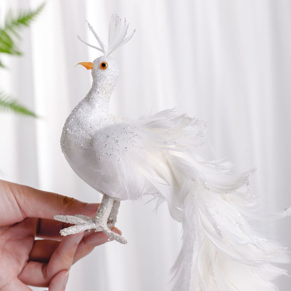 Simulation White Peacock Beaut - đánh giá và giá Pendant Lighting Christmas Decor