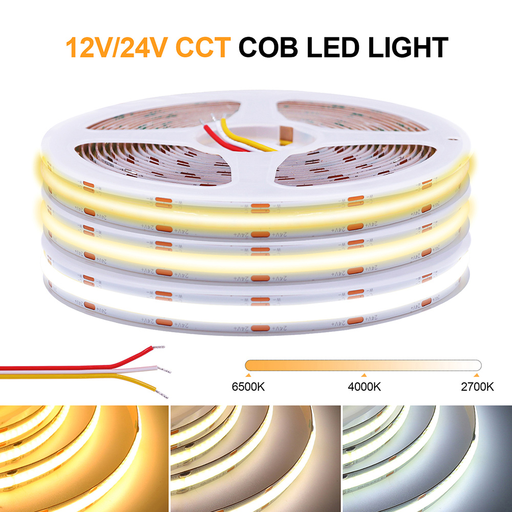 12V 24V COB CCT Led Strip Ligh - đánh giá và giá Decor Lighting Hours