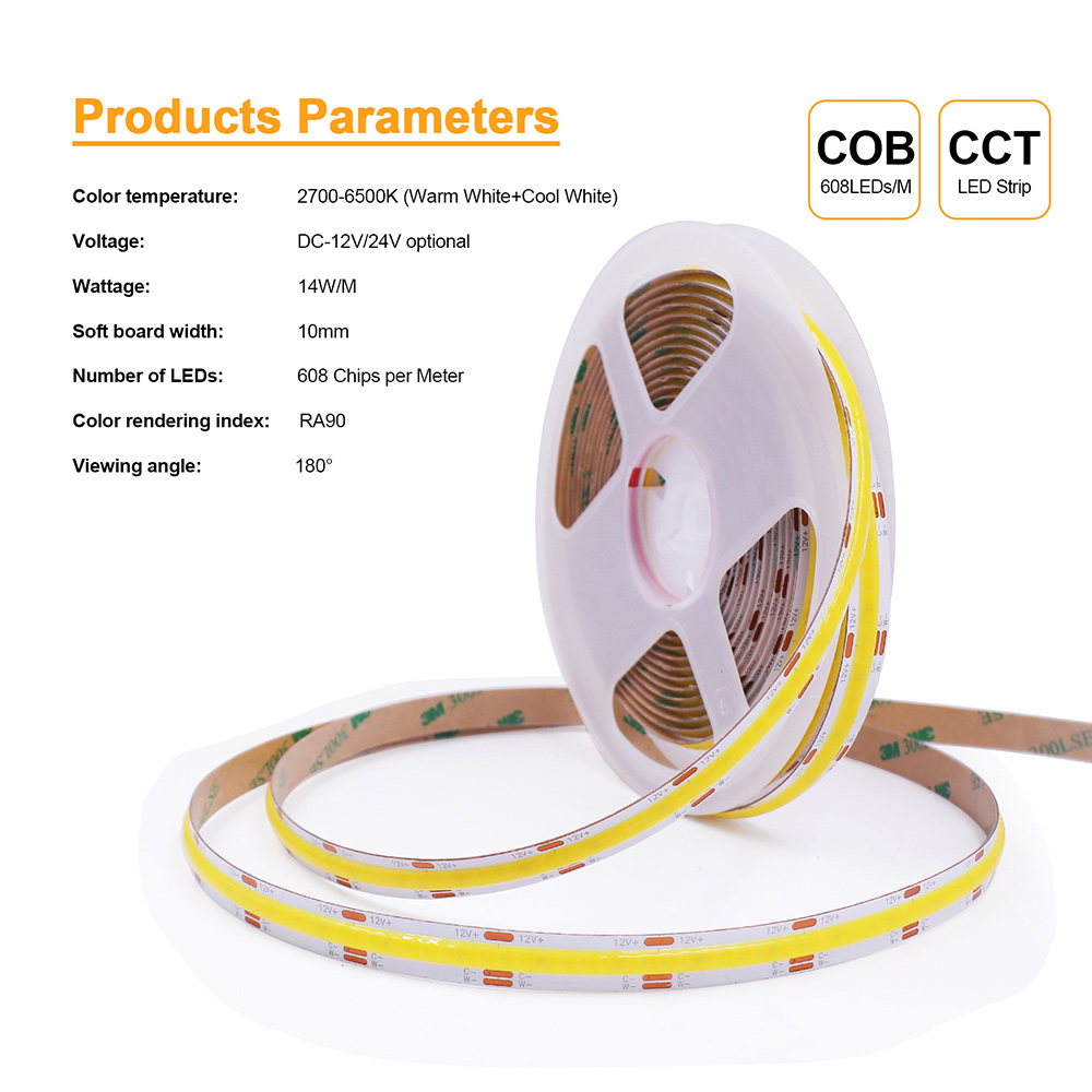 12V 24V COB CCT Led Strip Ligh - đánh giá và giá Decor Lighting Hours